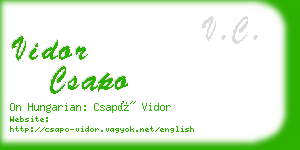 vidor csapo business card